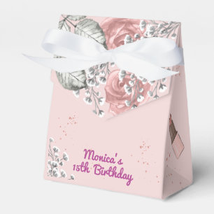 Beauty spa girly dusty rose birthday party favour box