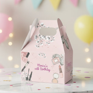 Beauty spa girly dusty rose birthday party favour box