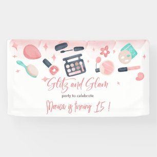 Beauty spa glitz and glam birthday party banner
