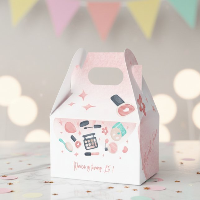 Beauty spa glitz and glam birthday party favour box (Creator Uploaded)