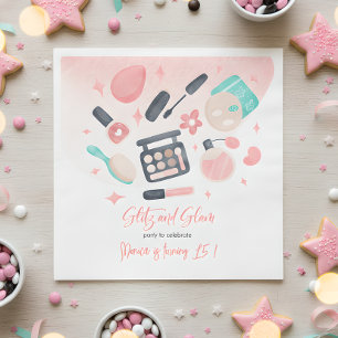 Beauty spa glitz and glam birthday party napkin