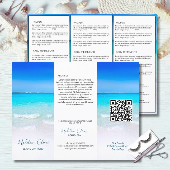 Beauty Spa Menu Ocean Sea Template (Creator Uploaded)