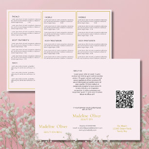 Beauty Spa Menu Pink Gold Elegant