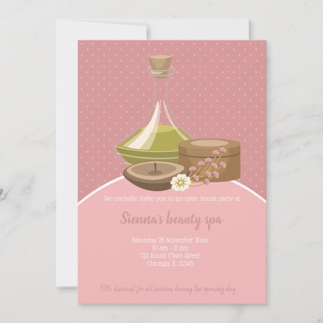 Beauty Spa Salon Invitation (Front)