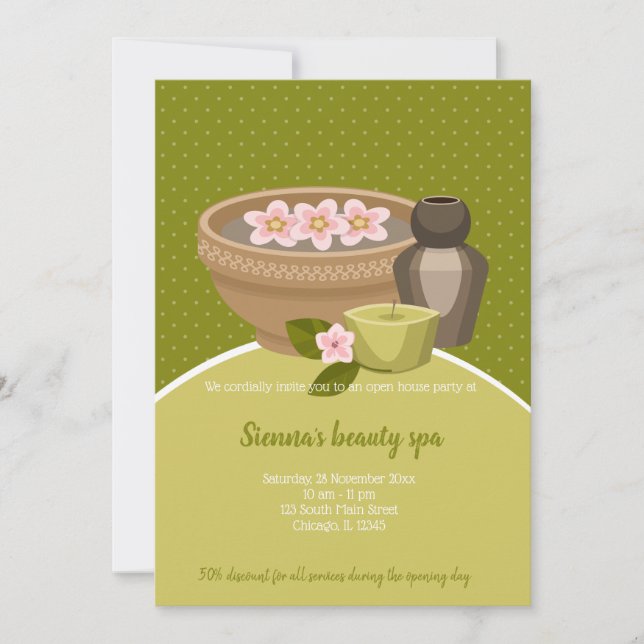 Beauty Spa Salon Invitation (Front)