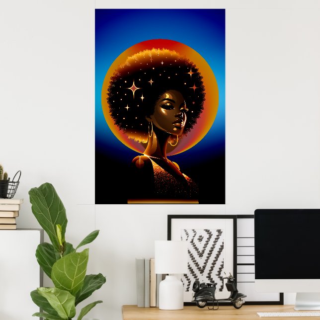 Beauty & Strength: African Art Woman Poster (Home Office)