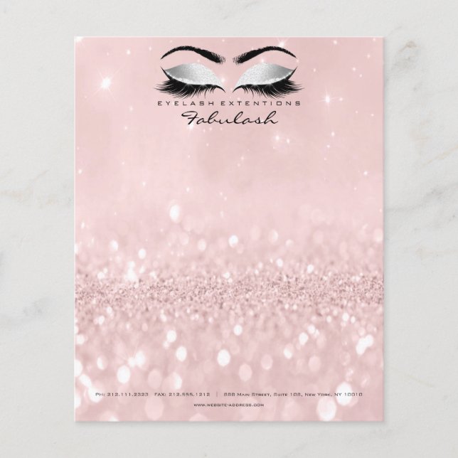 Beauty Studio Lashes Makeup Stylist Grayl Pink Flyer (Front)