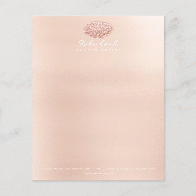 Beauty Studio Lips Kiss Makeup Stylist Artist Flyer (Front)