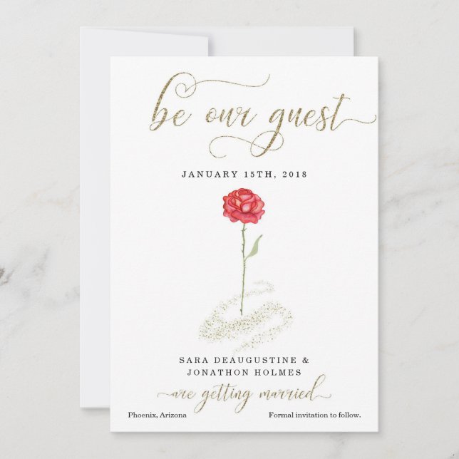 Beauty & the Beast Save the Date Announcement 5x7 (Front)