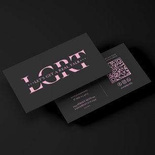 Beauty Therapist Stylist Aesthetic Pink Black  Business Card