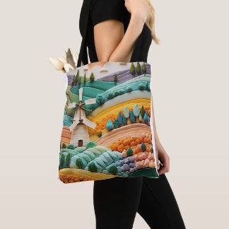 Beauty time for sun, clouds, trees and flowers tote bag
