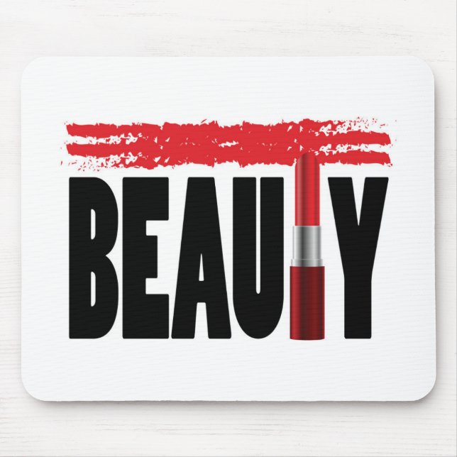 Beauty Typography Lipstick Mouse Pad (Front)