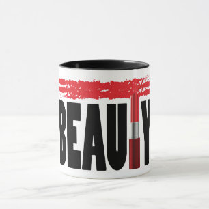 Beauty Typography Lipstick Mug