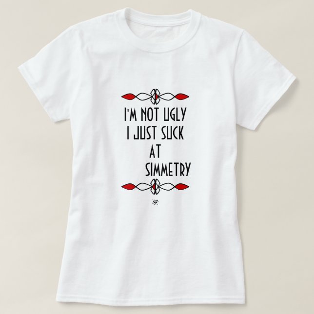 Beauty ugliness joke v2 T-Shirt (Design Front)