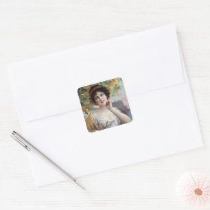 Beauty Under The Orange Tree by Émile Vernon Square Sticker