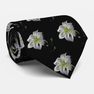 Beauty White Flower Pattern Tie