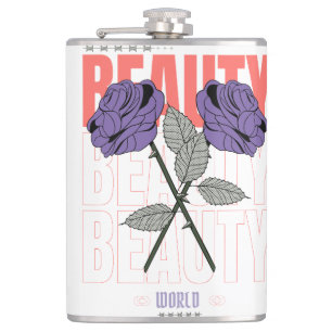 Beauty World Shirt – Gothic Rose Aesthetic Design Hip Flask