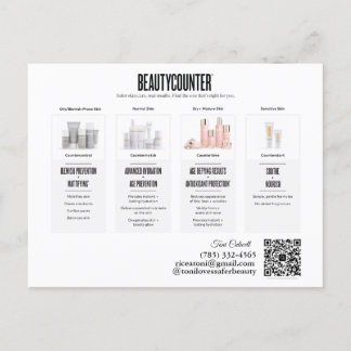 Beautycounter Skincare Regimens Invitation Postcar Postcard