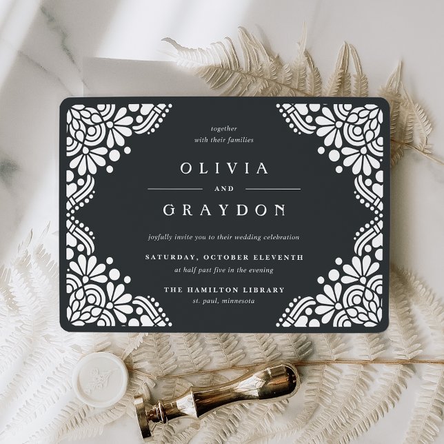 Beaux Arts Wedding Invitation | Charcoal (Creator Uploaded)