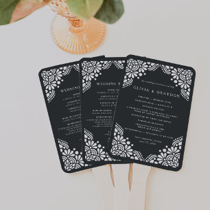 Beaux Arts Wedding Program Hand Fan