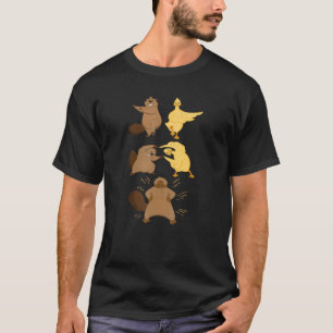 Beaver And Duck Fusion Dance Anime Funny Platypus  T-Shirt