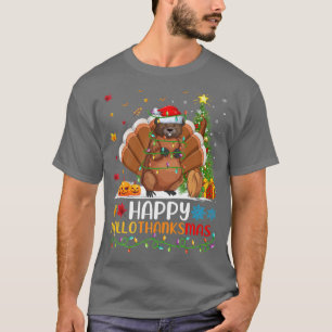 Beaver Animal Lover Funny Happy Beaver HelloThanks T-Shirt