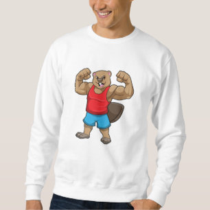 Beaver as Bodybuilder with big Upper arms Sweatshirt