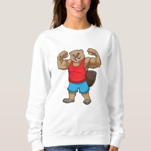 Beaver as Bodybuilder with big Upper arms Sweatshirt