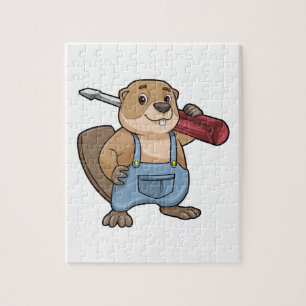 Beaver as Craftsman with Wrench Jigsaw Puzzle