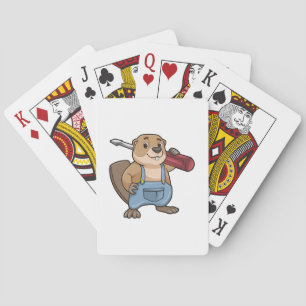Beaver as Craftsman with Wrench Playing Cards