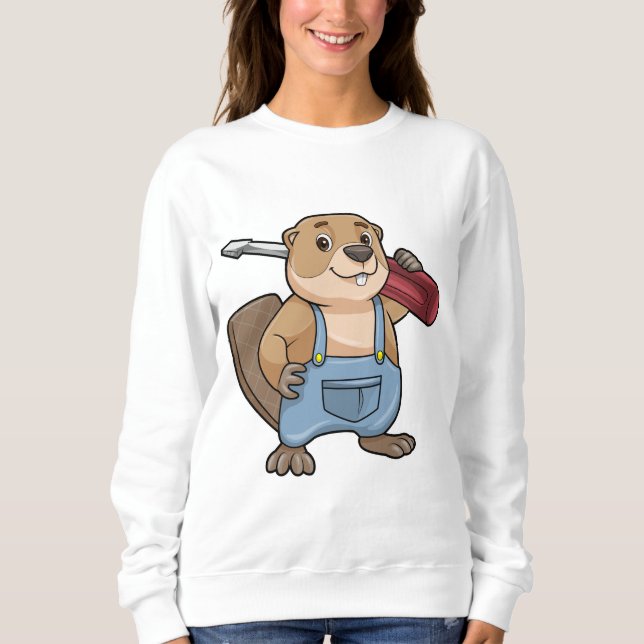 Beaver as Craftsman with Wrench Sweatshirt (Front)