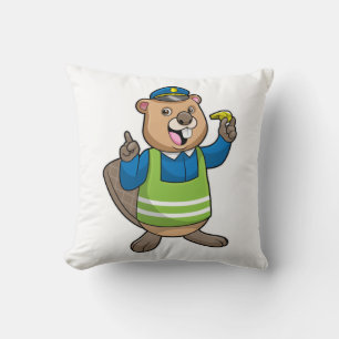 Beaver as Police officer with Whistle Cushion