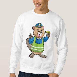 Beaver as Police officer with Whistle Sweatshirt
