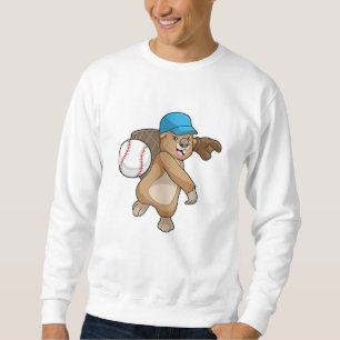 Beaver at Baseball Sports with Cap Sweatshirt
