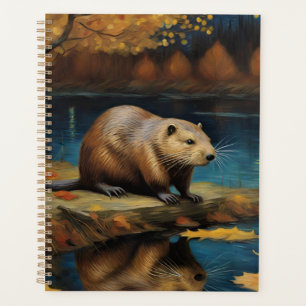 Beaver at night by Van Gogh Planner