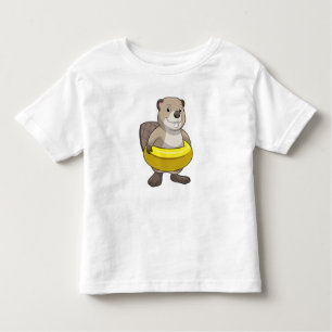 Beaver at Swimming with Swim ring Toddler T-Shirt