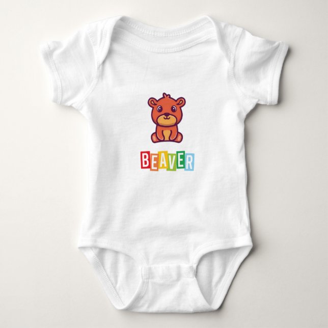 Beaver Baby Jersey Bodysuit (Front)
