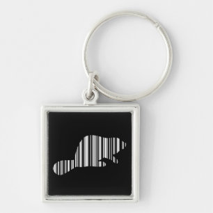 BEAVER BAR CODE Animal Barcode Pattern Design Key Ring