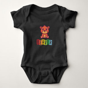 Beaver Blk Baby Jersey Bodysuit