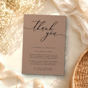 Beaver Brown Custom Photo Thank You Enclosure Card