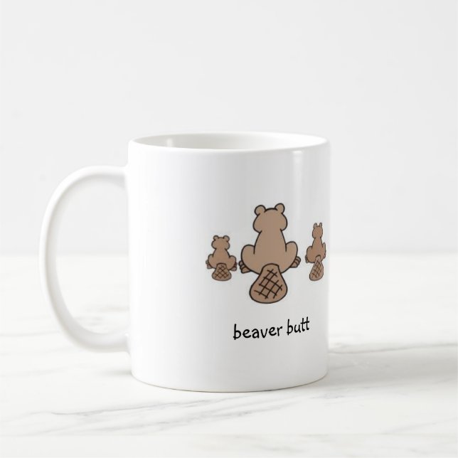 beaver butt coffee mug (Left)