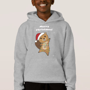 Beaver Cheerful Christmas Winter Animals Beavers