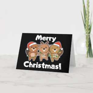 Beaver Christmas Animals Beavers Merry Christmas H Holiday Card