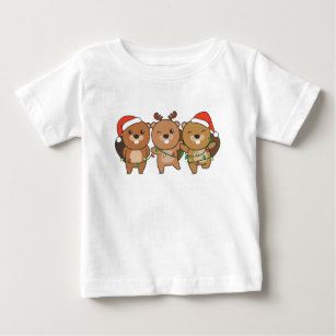Beaver Christmas Christmas Animals Cute Beaver Baby T-Shirt