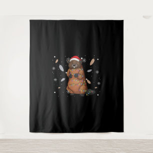 Beaver Christmas Decoration - Christmas Tree Funny Tapestry