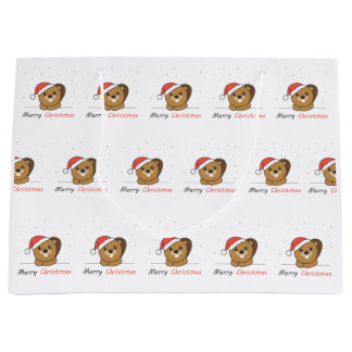 Beaver Christmas Snow Winter Animals Beaver Large Gift Bag