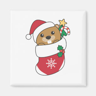 Beaver Christmas Snow Winter Animals Beaver Magnet