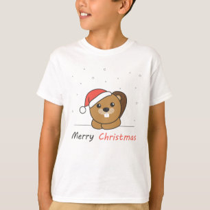 Beaver Christmas Snow Winter Animals Beaver T-Shirt