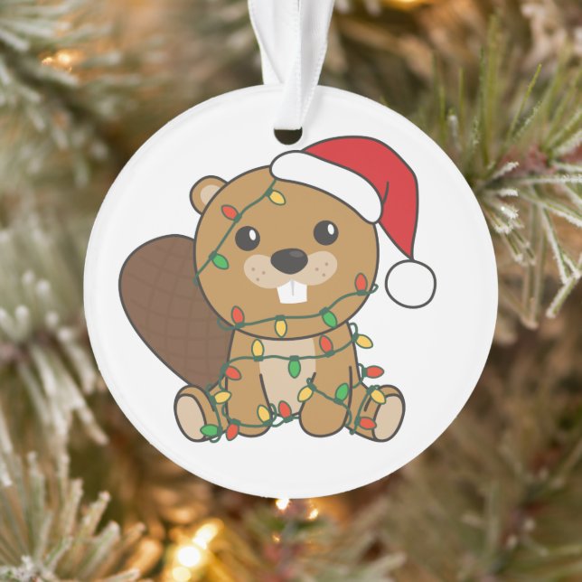 Beaver Christmas Winter Animals Beaver Ornament (Tree)