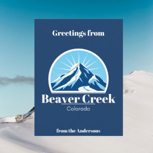 Beaver Creek Col ski esort vacation blue Postcard